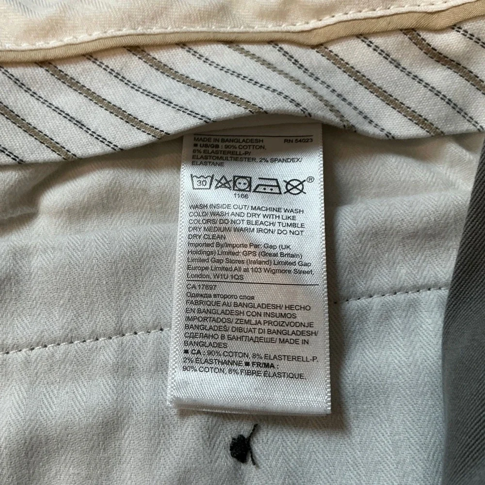 Banana Republic Tapered Fit Chinos Men 33x34 Grey Stretch Casual Work